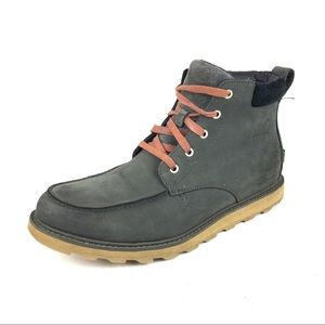 Sorel Waterproof Mens Sz 11.5 Madson Moc Toe Gray Leather Ankle Boots NM2788-028